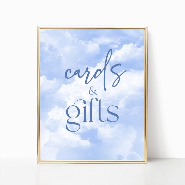 Blue Sparkly Clouds Cards & Gifts Sign (Creator Uploaded)