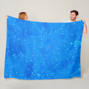 Blue Speckle Watercolor Paints  Fleece Blanket