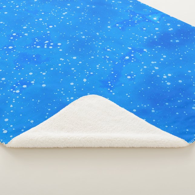 Blue Speckle Watercolor Paints  Sherpa Blanket (3/4)