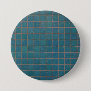 blue speckled tiles 7.5 cm round badge