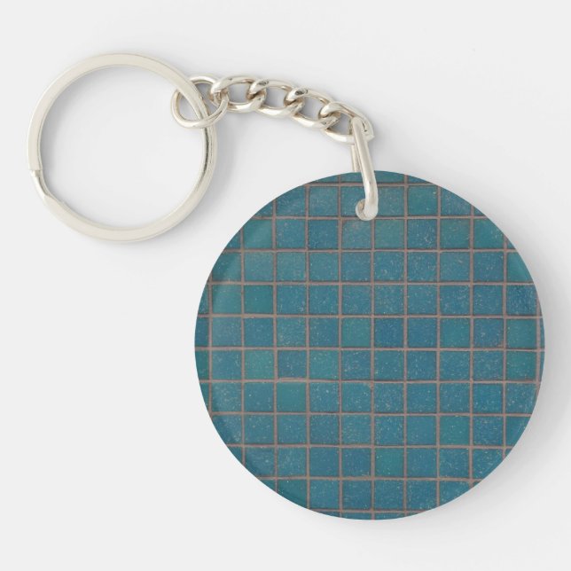 blue speckled tiles key ring (Front)