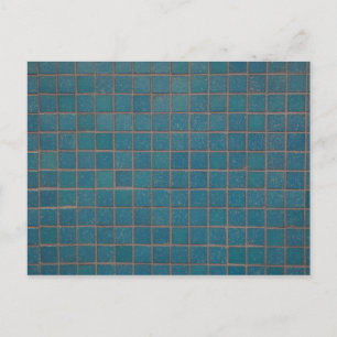 blue speckled tiles postcard