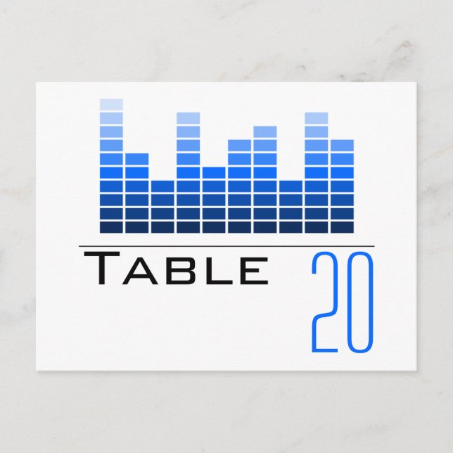 Blue Spectrum Analyzer Table Number Postcard (Front)