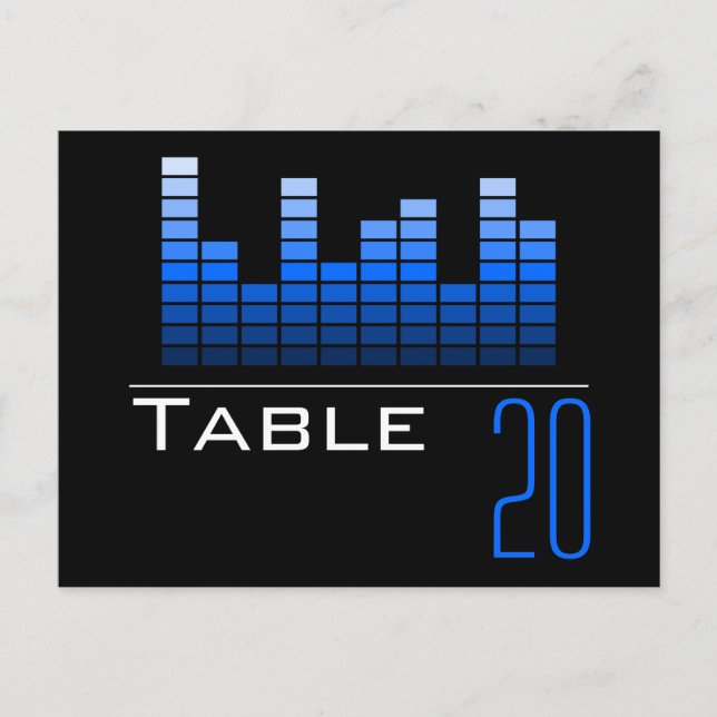 Blue Spectrum Analyzer Table Number Postcard (Front)