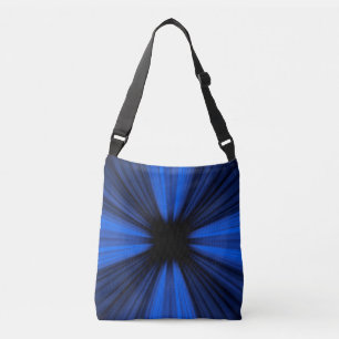Blue speed lines explosion crossbody bag