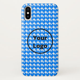 Blue sphere circles pattern on white Case-Mate iPhone case
