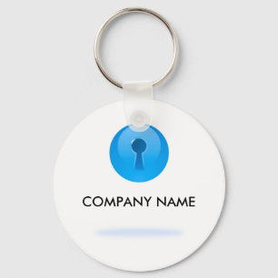 Blue Sphere With Keyhole Customisable Keychain