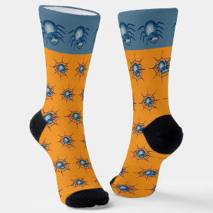 Blue Spider and Web Crew Socks