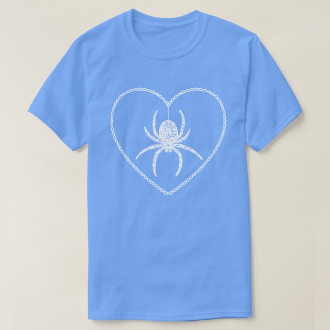 Blue Spider Heart T-Shirt (Design Front)