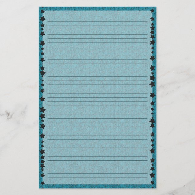 Blue Spiderweb Lined Stationery (Front)