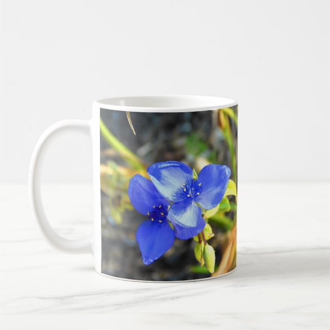 Blue Spiderwort Flower Mug (Left)