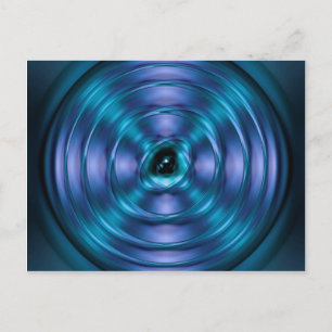 Blue spinning atom postcard