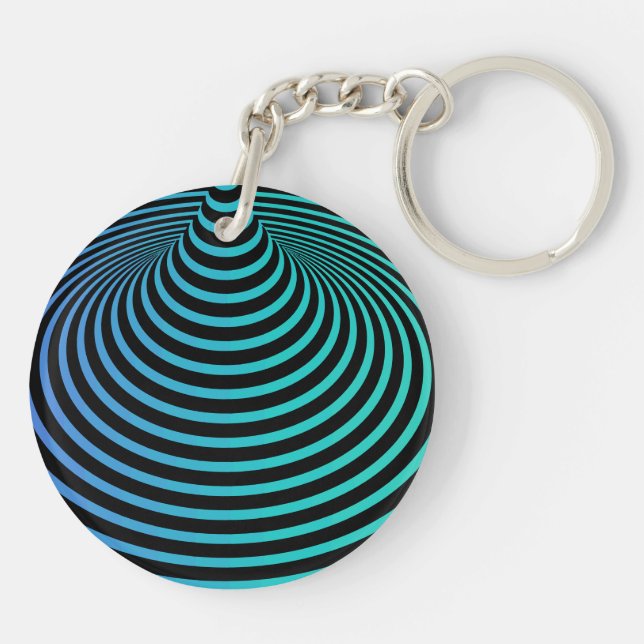 Blue Spiral Acrylic Keychain (Back)