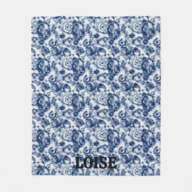Blue Spiral Custom Fleece Blanket (Front)