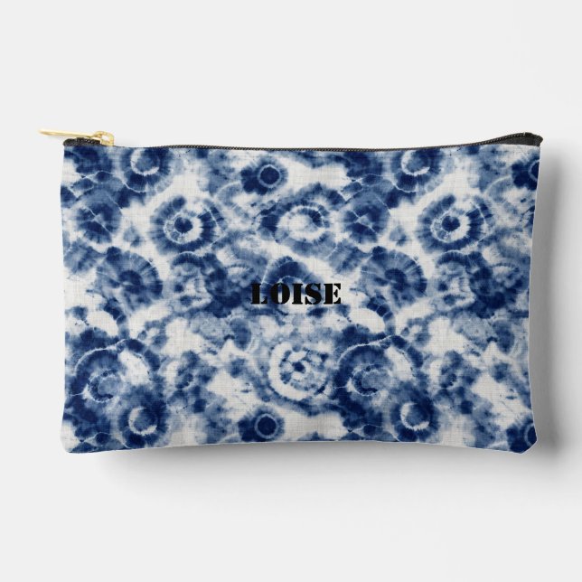 Blue Spiral Custom Zipper Pouch (Front)