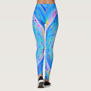 Blue Spiral Funky Abstract Leggings