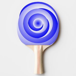 Blue Spiral Illusion by Kenneth Yoncich Ping Pong Paddle