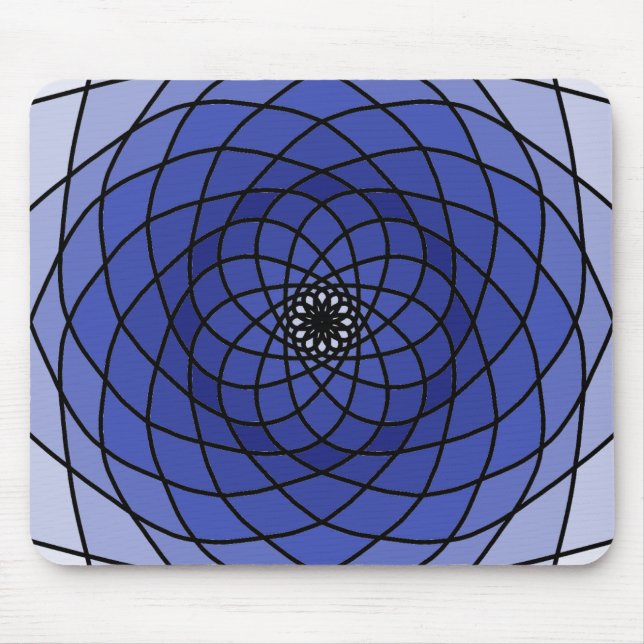 Blue Spiral Mandala Mouse Pad (Front)