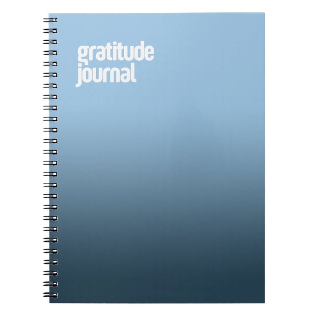 Blue Spiral Notebook – "Gratitude Journal" (Front)