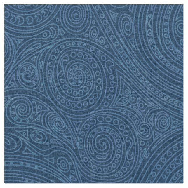 Blue Spiral Pattern Fabric (Close Up)