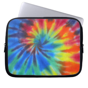 Blue Spiral Tie-Dye Laptop Sleeve