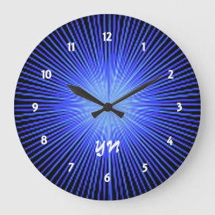 Blue Spirit Circle monogram Large Clock