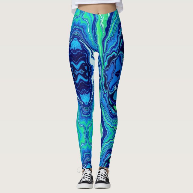 Blue Splash Leggings  (Front)