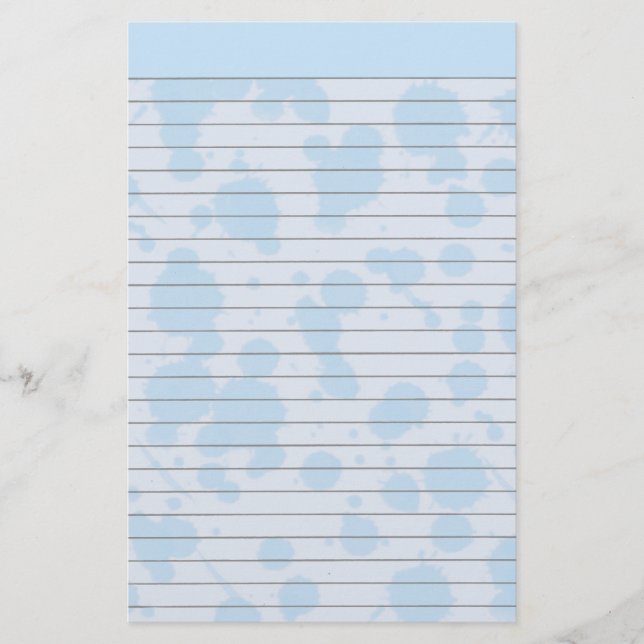 Blue Splash Lined Stationery (Front)