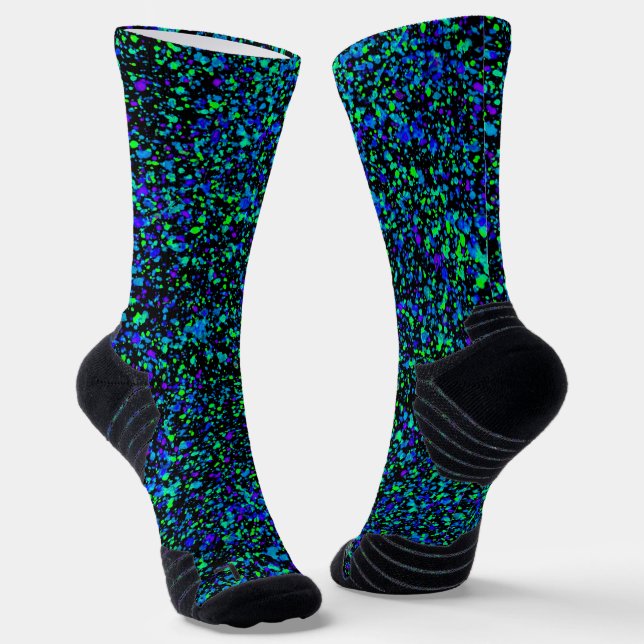 Blue Splatter - Athletic Socks (Angled)