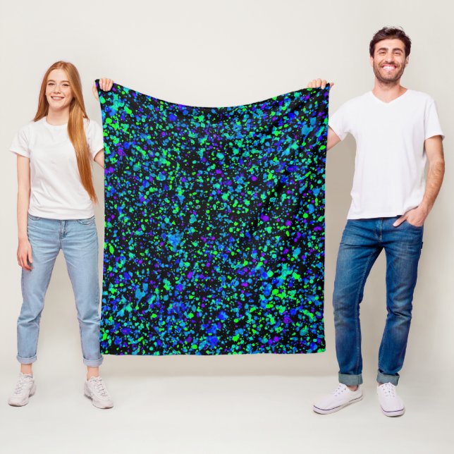 Blue Splatter - Fleece Blanket (In Situ)