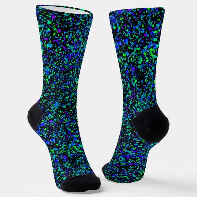 Blue Splatter - Premium Socks (Angled)