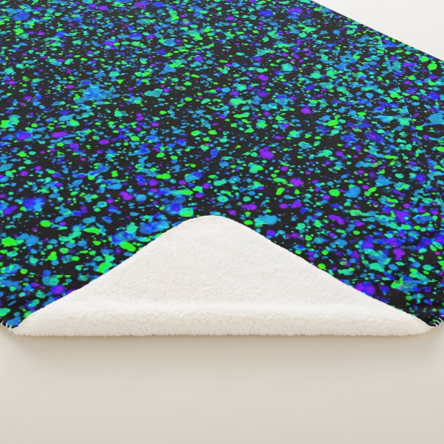 Blue Splatter - Sherpa Blanket (3/4)