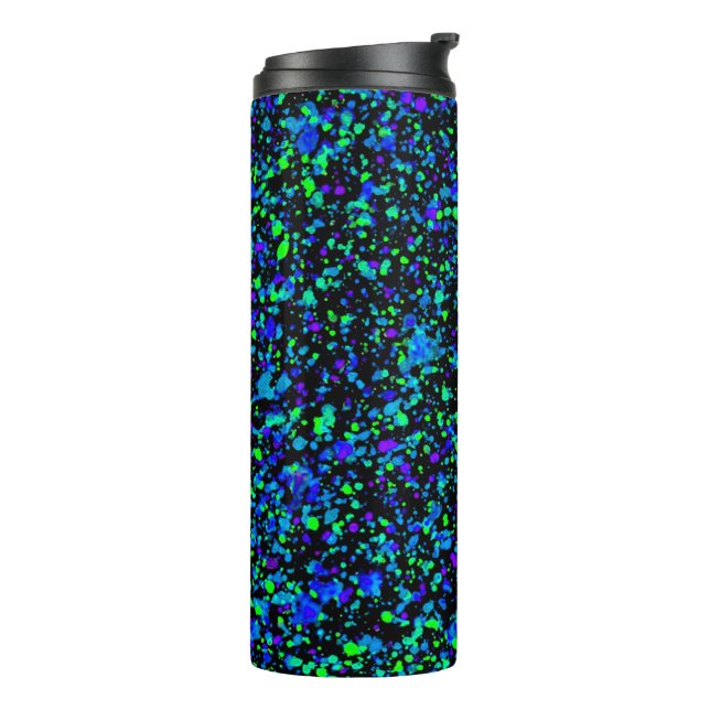 Blue Splatter - Thermal Tumbler (Rotated Left)
