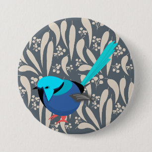 Blue Splendid Fairy Wren 7.5 Cm Round Badge