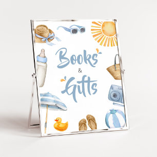 Blue Splish Splash Baby Shower Books and Gifts Poster