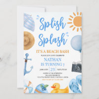 Blue Splish Splash Beach Bash Birthday