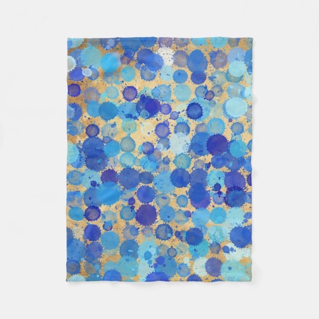 BLUE SPLOTCHES FLEECE BLANKET (Front)
