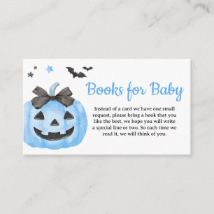 Blue Spooky Little Boo Pumpkin Books for Baby Enclosure Card
