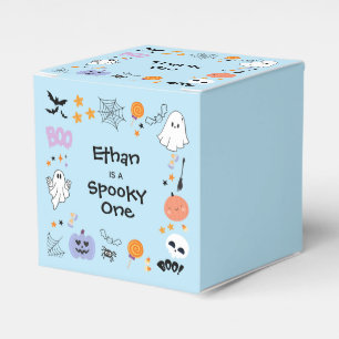 Blue Spooky One Cute Ghost Halloween 1st Birthday Favour Box