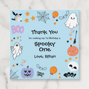 Blue Spooky One Halloween 1st Birthday Favour Tags