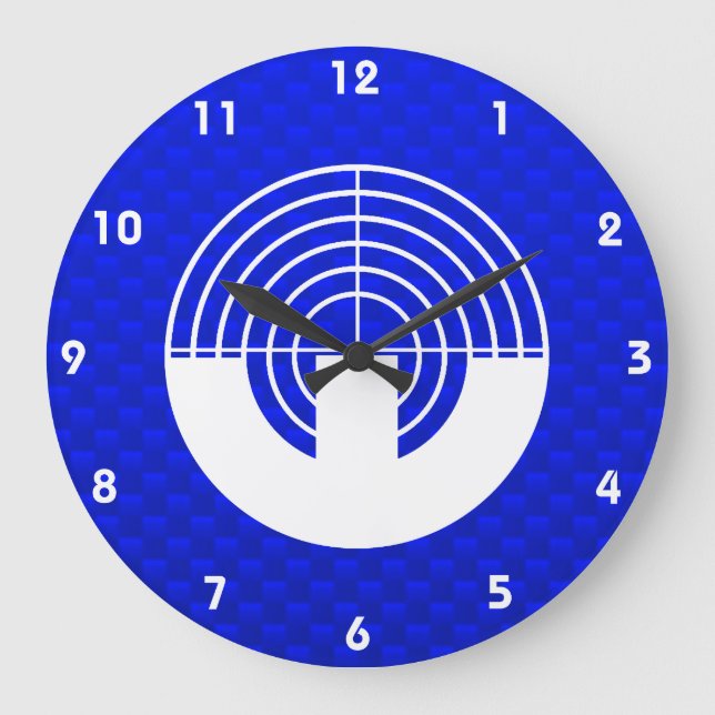 Blue Sport Shooting Large Clock (Front)