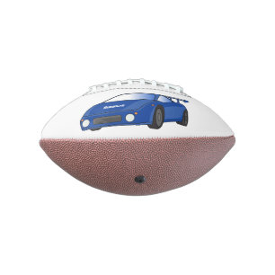 Blue sports car with airfoil illustration football