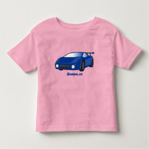 Blue sports car with airfoil illustration toddler T-Shirt