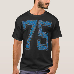 Blue Sports Team Number 75 No T-Shirt