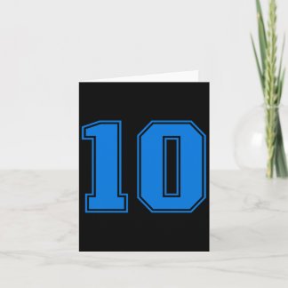 Blue sports team uni number #10 premium tri-blend card