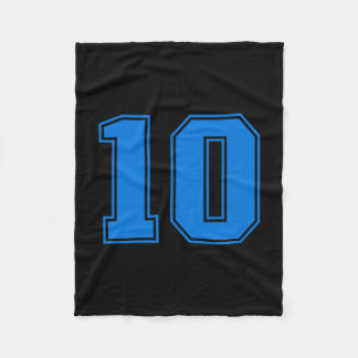 Blue sports team uni number #10 premium tri-blend fleece blanket