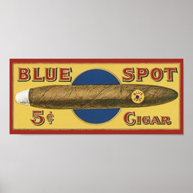 Blue Spot Cigar Label Poster (Front)