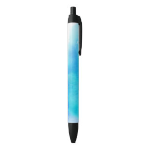 Blue spot, watercolor abstract hand painted black ink pen