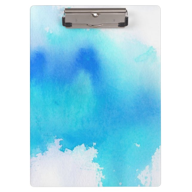 Blue spot, watercolor abstract hand painted clipboard (Front)