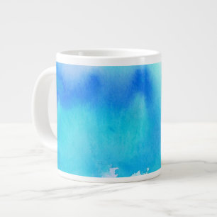 Blue spot, watercolor abstract hand painted large coffee mug